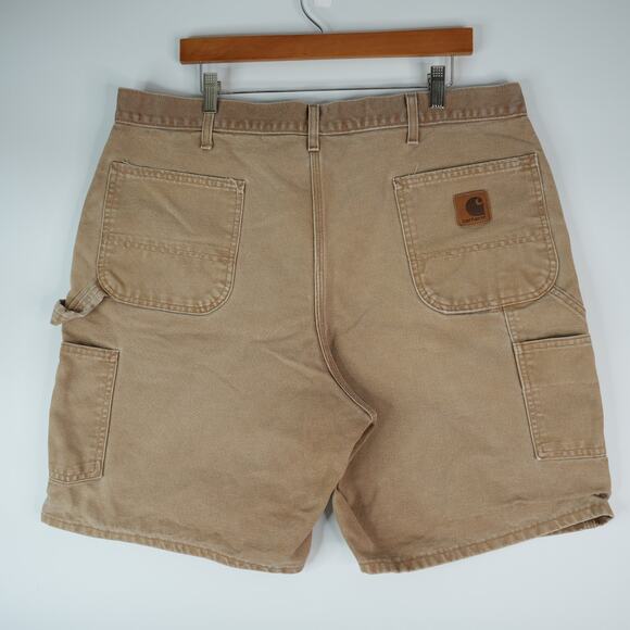 Vintage Carhartt Carpenter Shorts Mens 40x9 Brown Duck Canvas USA B25 BRN Union - Picture 2 of 9